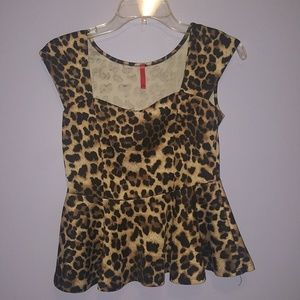 Cheetah print peplum